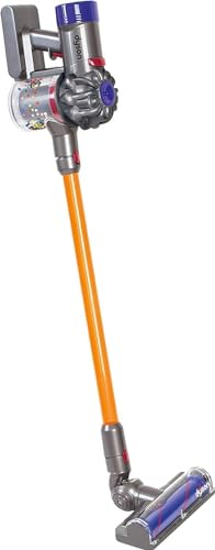 Casdon Giocattoli Dyson - Aspirapolvere senza fili - Replica in miniatura dell'aspirapolvere Dyson viola e arancione con suoni reali e accessori - Gioco di pulizia per bambini - Età: 3+ anni