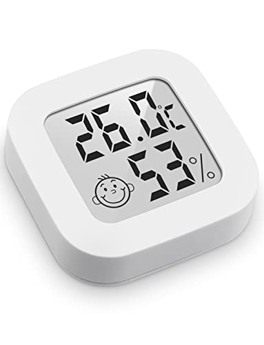 Mini Igrometro Termometro Digitale, Termometro Ambiente con Livello di Comfort, Monitor di Temperatura e umidità, Termometro da Interno per Serra, Stanza, Casa