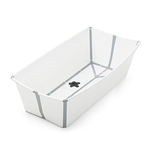 Stokke Flexi Bath X-Large, Bianco - Vaschetta pieghevole spaziosa - Leggera e Facile da conservare - Comoda da usare a casa o in viaggio - Ideale per età 0-6 anni