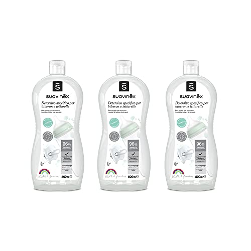 Suavinex Multipack Detergente per Biberon e Tettarelle senza Profumo o Residui, 3 x 500 ml